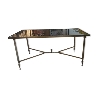 Vintage Coffee Table 60s-70s Gold Brass Hollywood Regency/Jansen Style