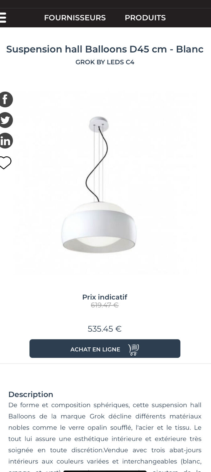 Modern frosted glass pendant light