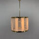 1970's Brass & Crystal Pendant Light by Novy Bydzov Glasswork, Czechoslovakia