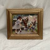 Tableau Huile sur toile marouflée sur carton dimension : 28x33 cm-