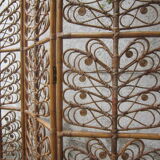 Rattan screen peacock 70s