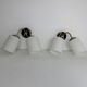 Pair of vintage double wall lights from the 1950s in opaline.