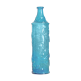 Bouteille Italienne en verre bleu, années 60