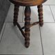 Old small vintage solid wood tripod stool farmhouse