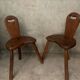 Pair of Brutalist Tripod Low Chairs