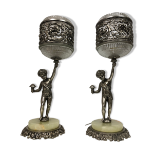 paire de lampes chérubins