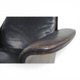 Kaufeld Siesta 62 leather lounge chair by Jacques Brule, 1960