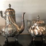 Service à café en métal argenté