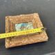 Small antique painting signed Daniel Rouvière – Village scene with horses