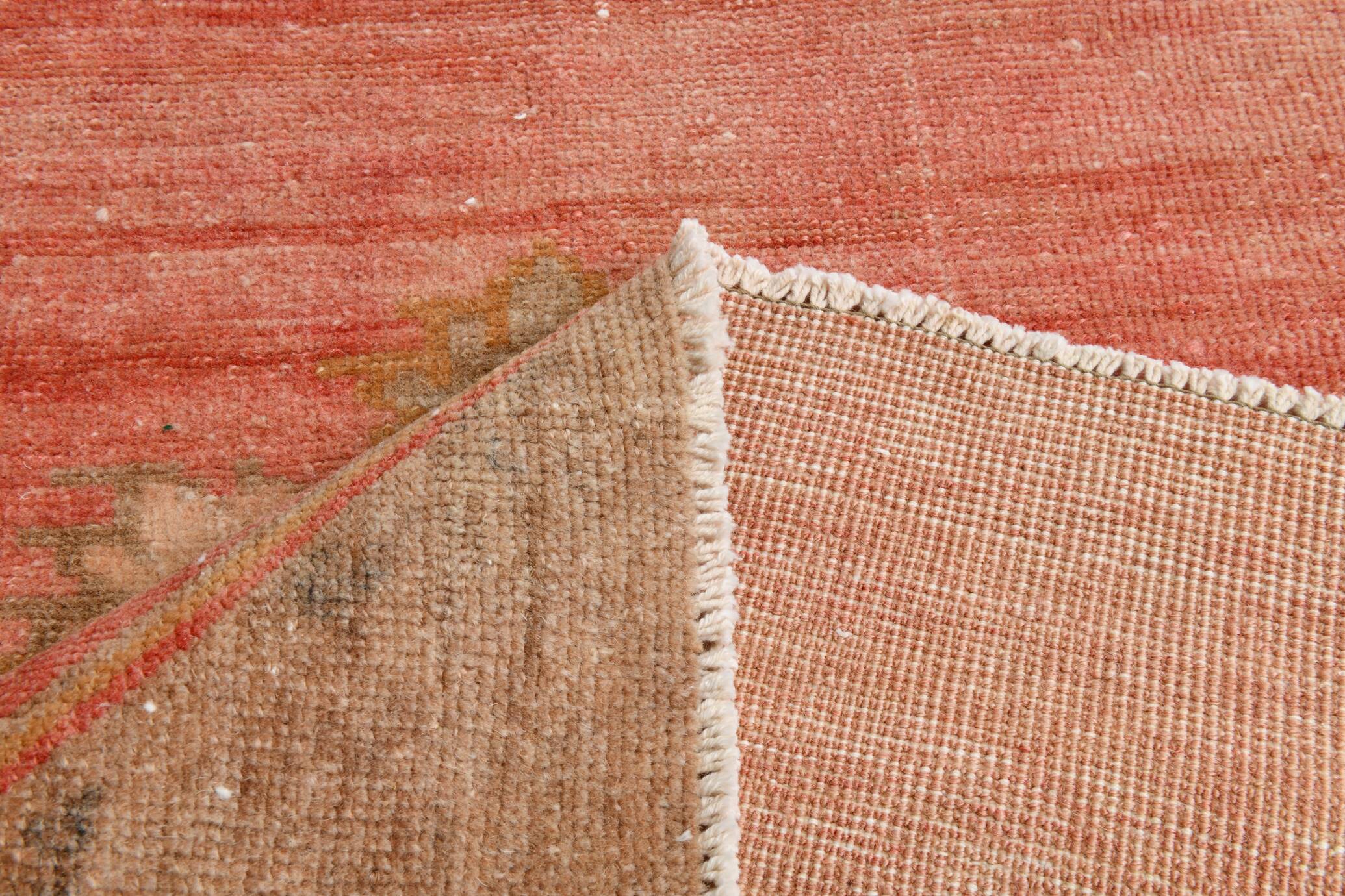 Red & Cream Classic Turkish Runner Rug, 75x296Cm