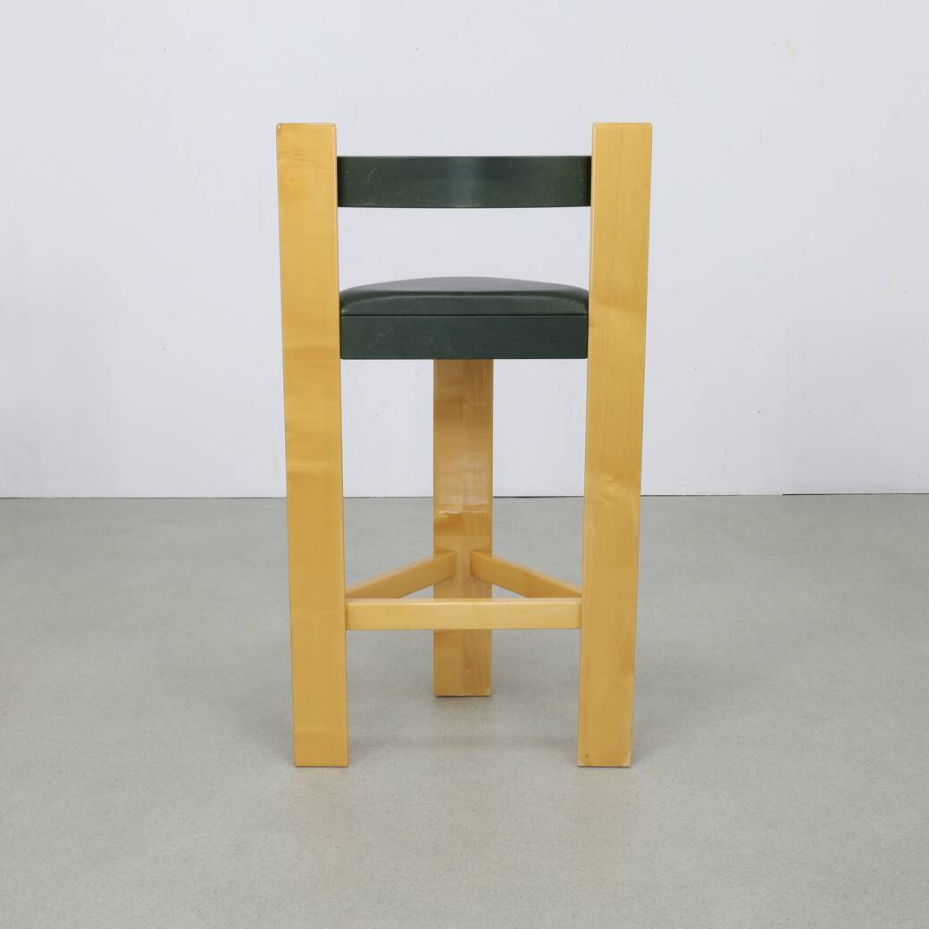 3x Postmodern Barstools in Leather, 1990s