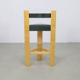 3x Postmodern Barstools in Leather, 1990s