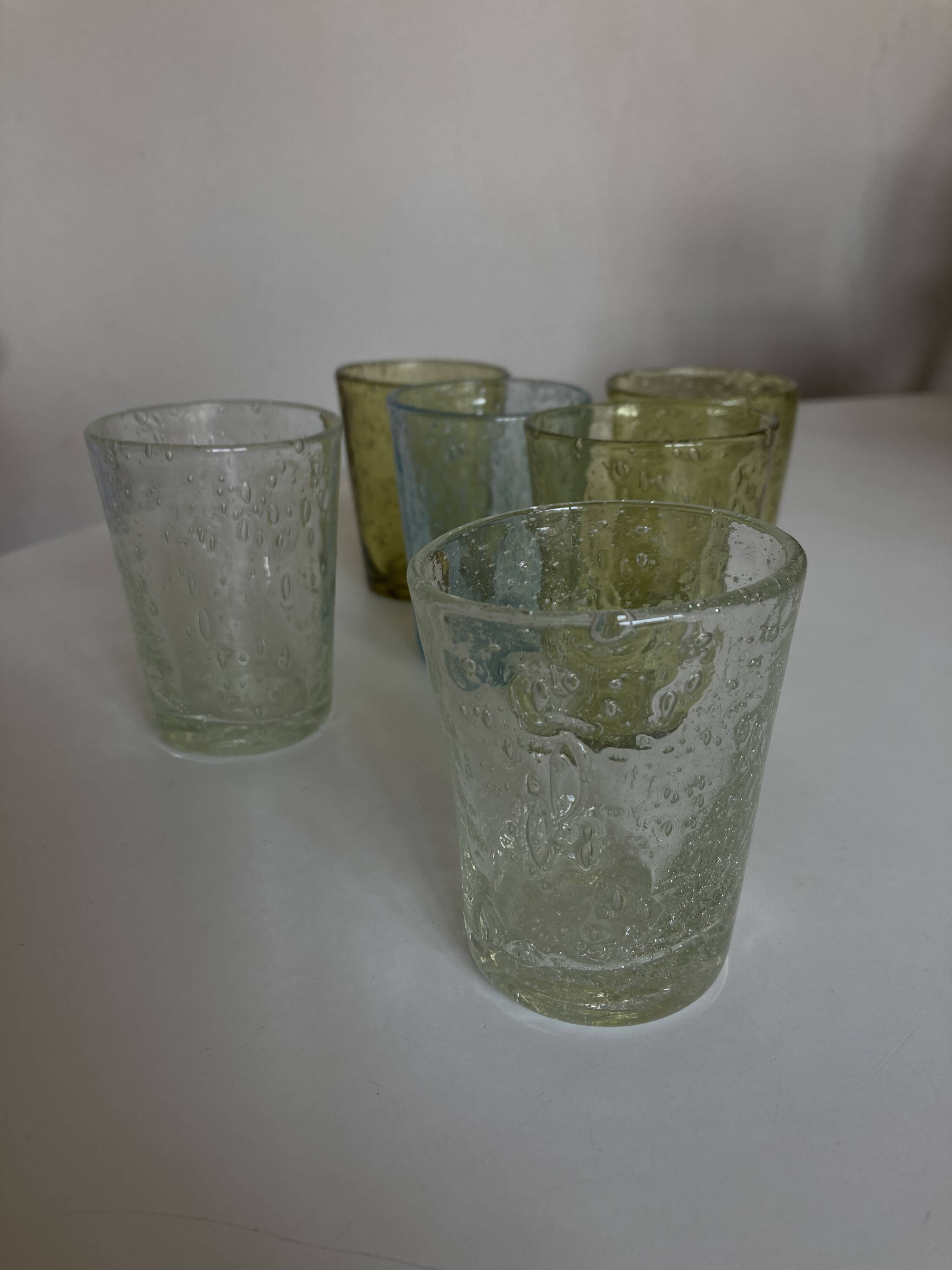 Set of 6 glass shot glasses from Biot 1960