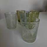 Set of 6 glass shot glasses from Biot 1960