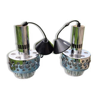 Pair of Raak wall lights, 1970s