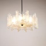 Frosted glass star chandelier J.T. Kalmar Vienna, Austria, 1960s