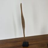 Set of 2 wooden sculptures on base