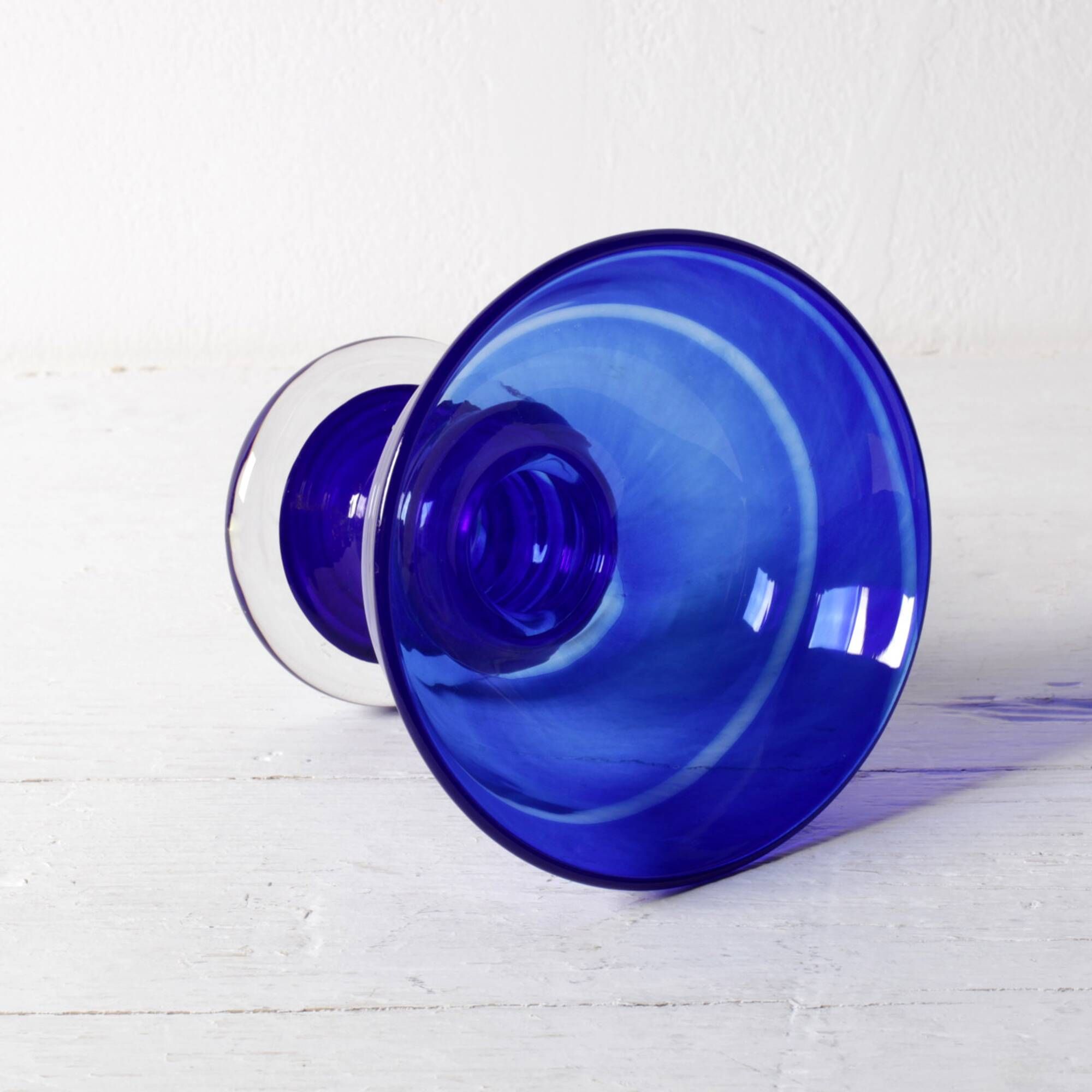 Cobalt Blue Handmade Footed Bowl by Johan Jacob Graver / Reijmyre / Sweden
