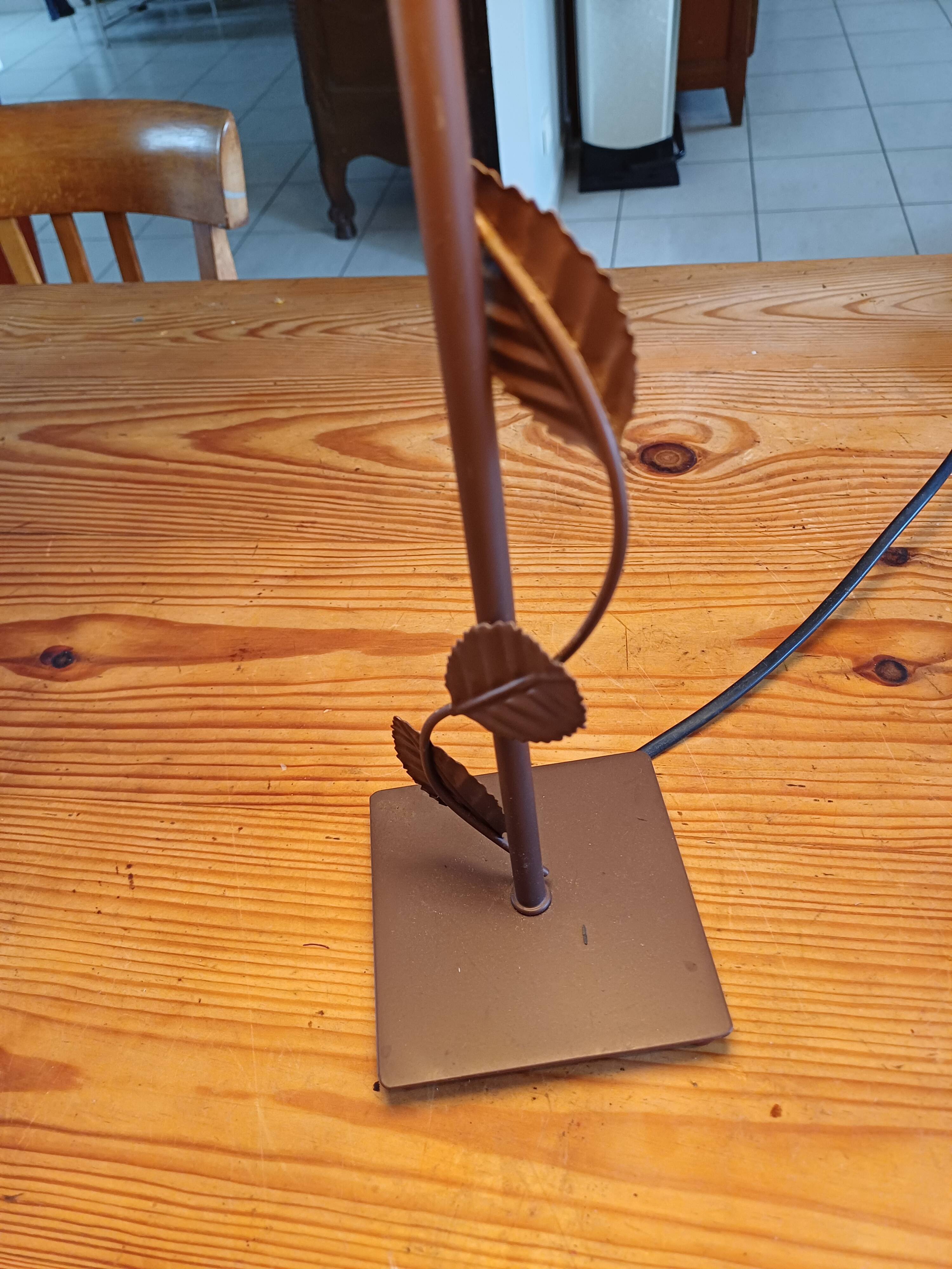 Vintage 70s Brown Metal Lamp