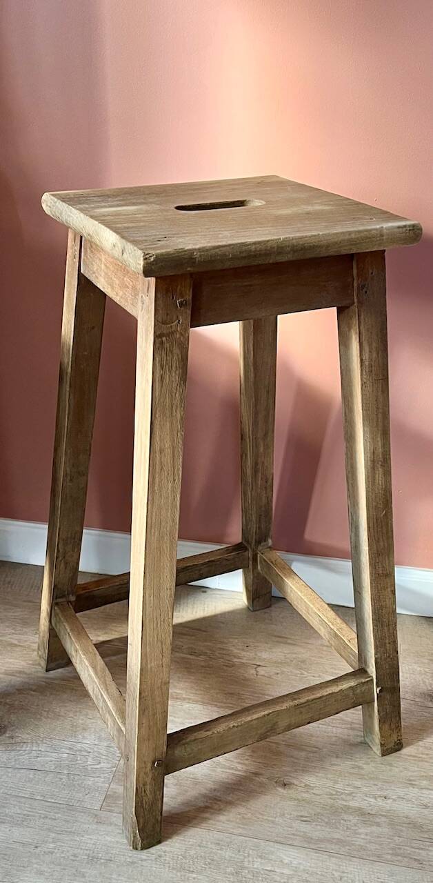 High wooden stool