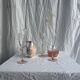 Set of 3 vintage pink champagne flutes H22