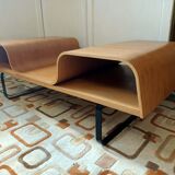 Curved wooden coffee table