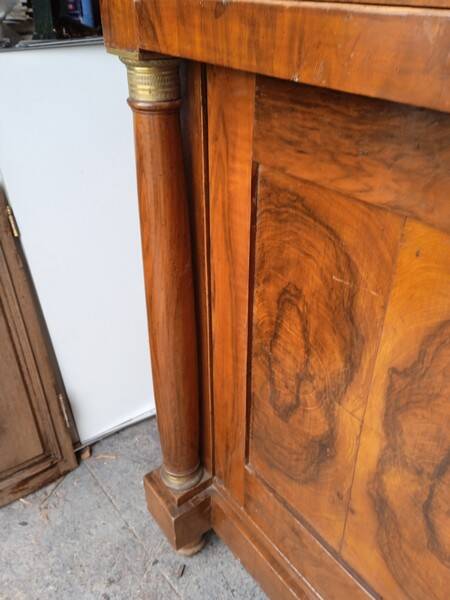 Buffet Empire period bronze marquetry walnut and fruit tree