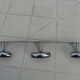 Wall coat rack in chromed metal 3 hooks 50s