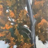 Painting "Path with Trees", Oil on hardboard
