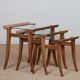 Suite de 3 tables gigognes en noyer par Maxime Old, circa 1940