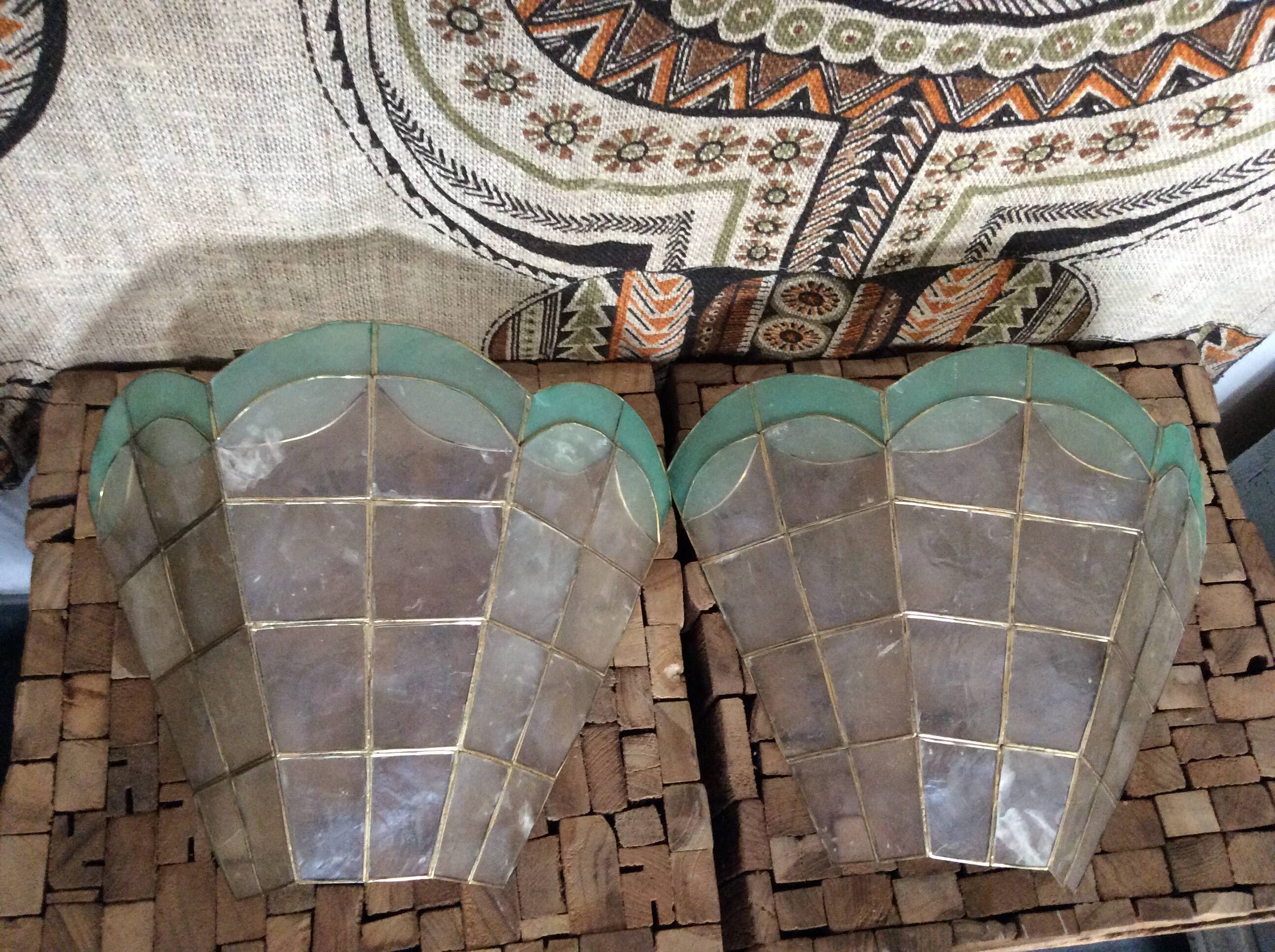 Mother-of-pearl sconces