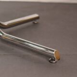 Round dining table in smoked glass and chrome-plated steel, Italy, 1970