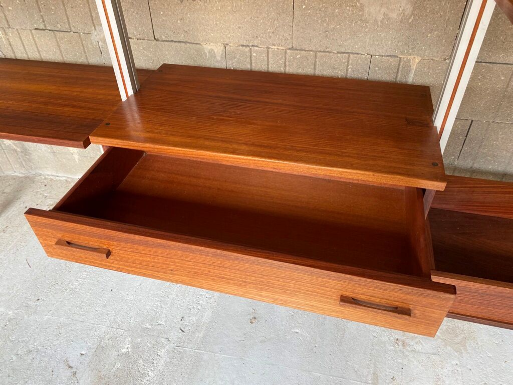 Modular system library Scandinavian teak Roche Bobois 70s