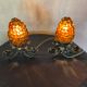 Paire de lampes veilleuse tulipe grappes de raisin verre murano