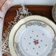 6 vintage porcelain dessert plates