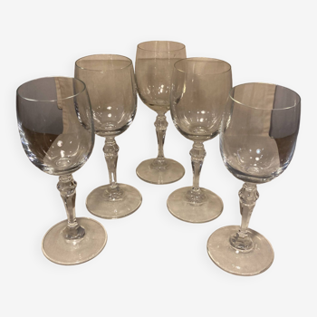 5 verres en cristal vintage