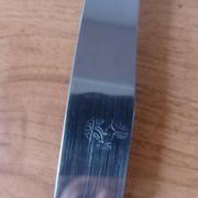 5 vintage silver-plated metal knives with stainless steel blades 240514