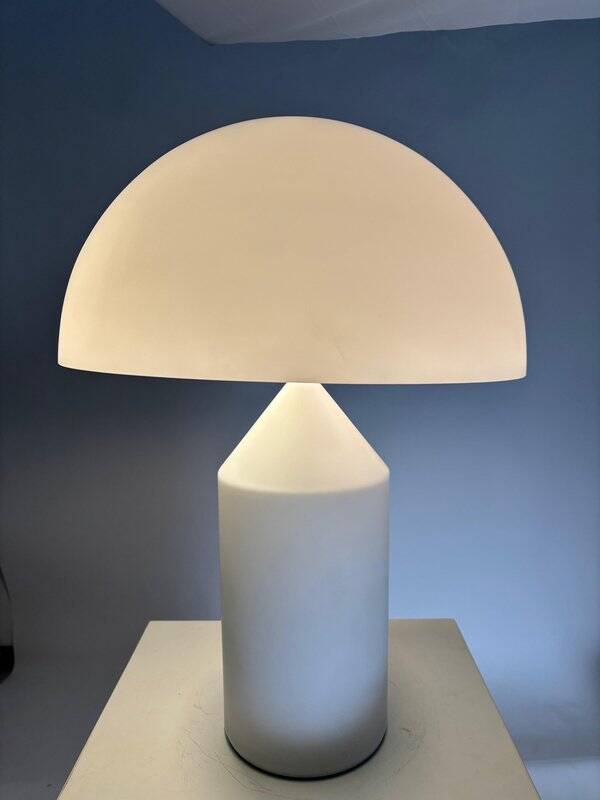 Glass Table Lamp Atollo 235 attributed to Vico Magistretti for Oluce, 1970s