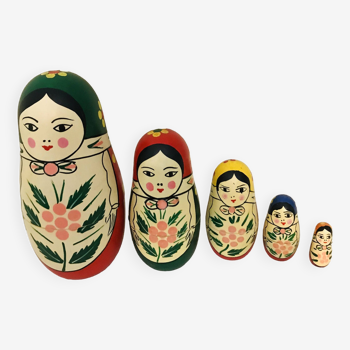 Traditional Russian Matryoshka dolls restyled series of 5