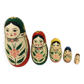 Traditional Russian Matryoshka dolls restyled series of 5