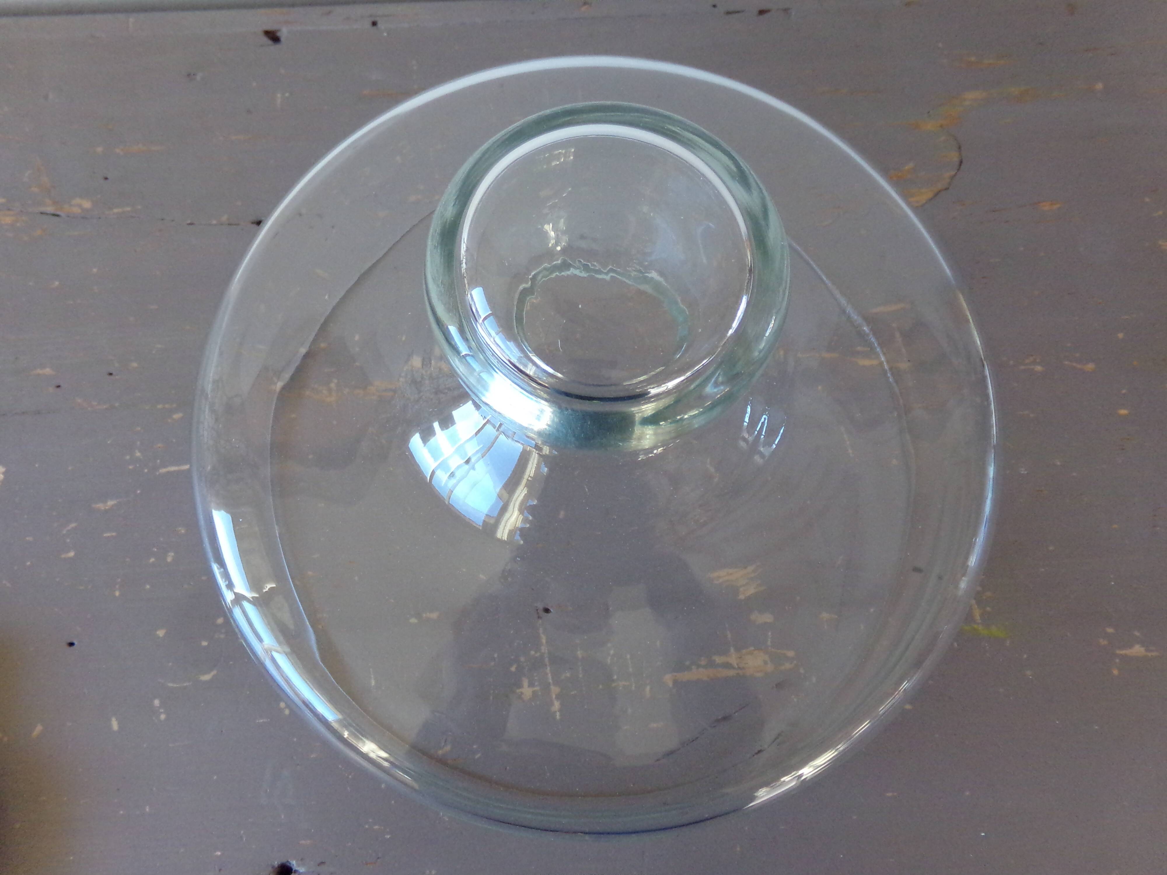 Large old thick glass bell