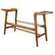 ULUV Mid-century wooden plant stand with glass shelf, Czechoslovakia, 1960s