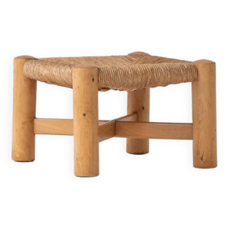 low rush stool by Wim den Boon, designed and manufactured in the Netherlands during the 1950s.