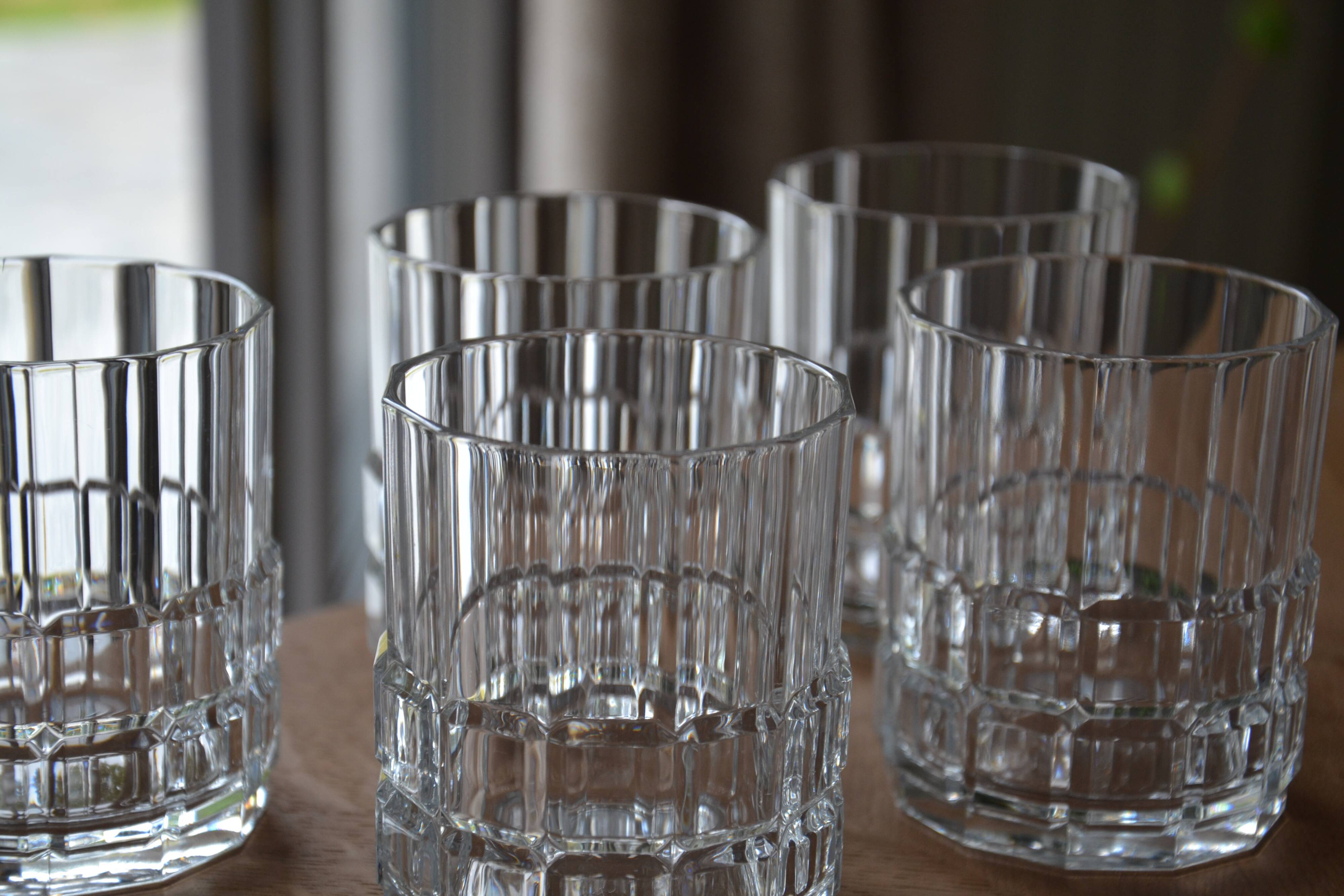 6 cut crystal whisky glasses