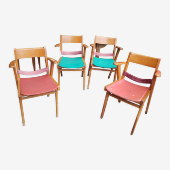 4 fauteuils des années 60 70