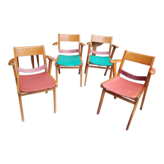 4 armchairs from the 60s 70s