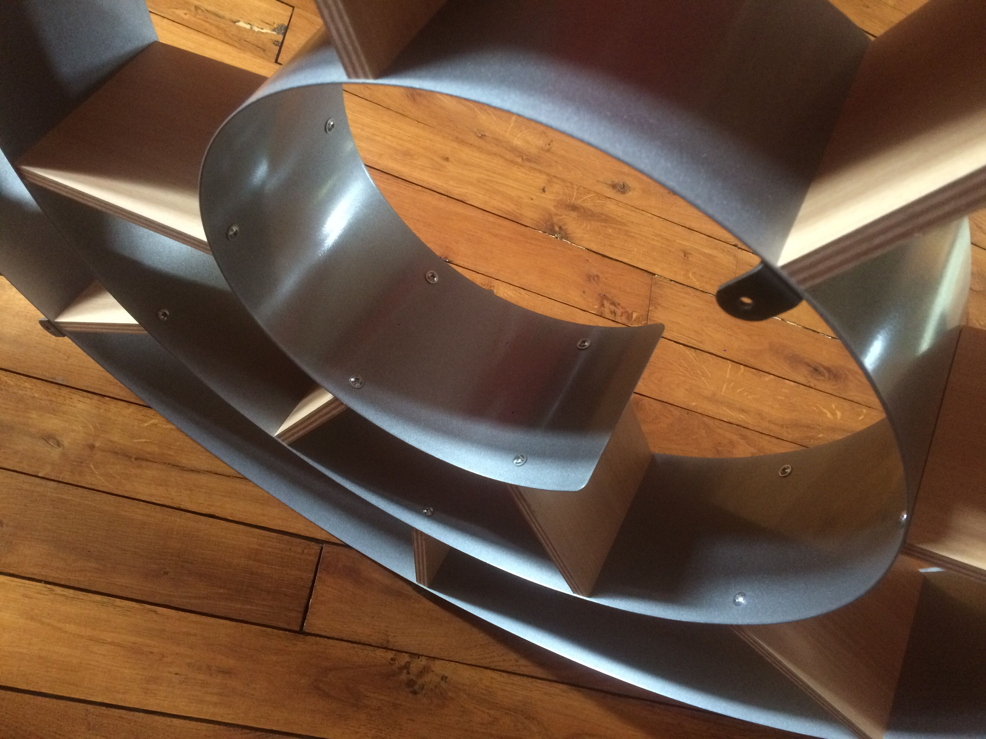 Wall wood metal spiral shape snail