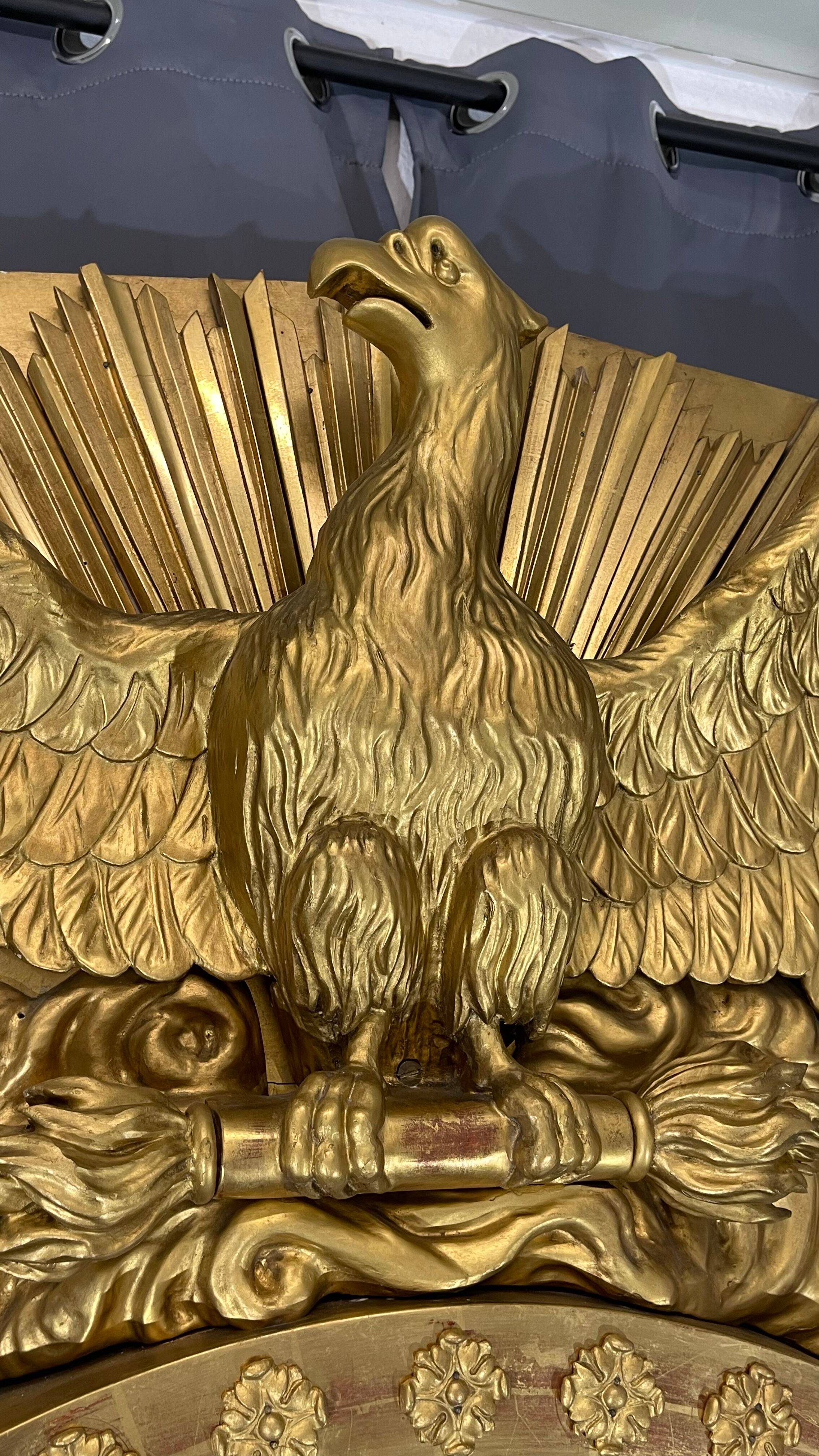 Mirror 212x101 cm empire era early nineteenth, gilding with gold leaf very good condition