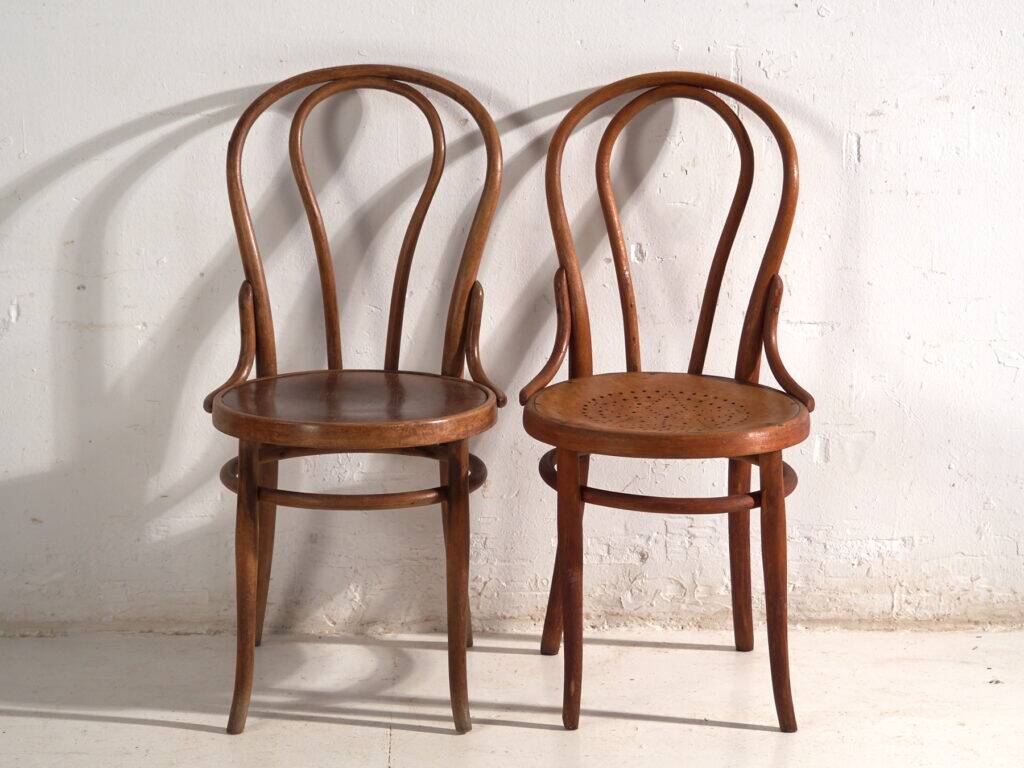 Antique bentwood Thonet chairs – Central Europe, circa 1930 #9 – Set of 2 pieces