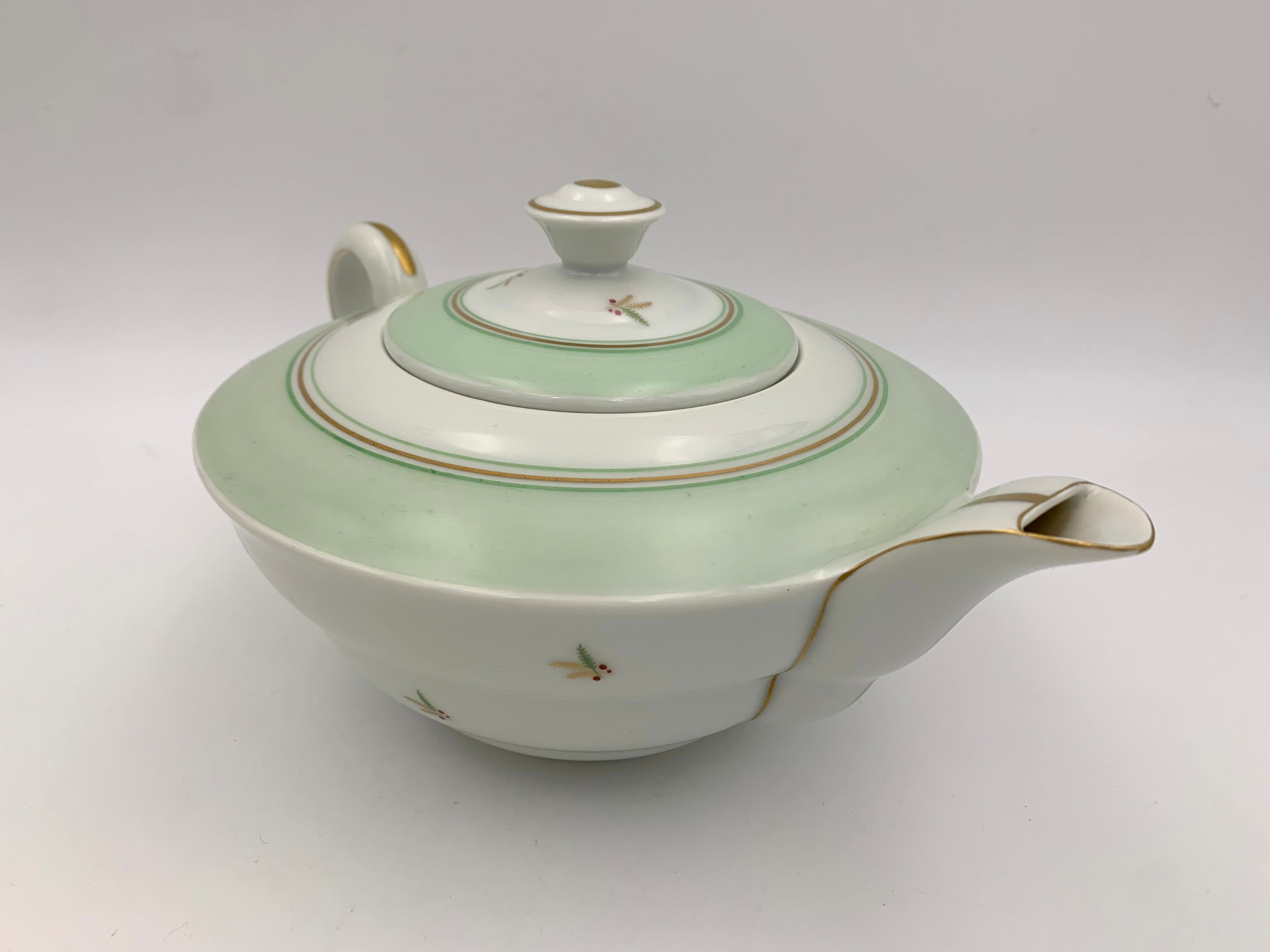 Grand service à thé/café, en porcelaine, 27 pièces, signé Giraud Brousseau Limoges années 1950